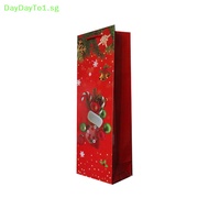 DAYDAYTO Merry Christmas Kraft Paper Red Wine Bag Christmas Pattern Gift Bag Wine Bottle Bag Navidad New Year Xmas Decor Gifts Bags SG