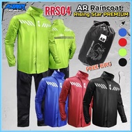 AR RRS04 Motorcycle Raincoat 2 Layer Premium Jacket Baju Hujan Pocket M-3XL Free Rain Coat Bag RC03 R12 RS04 Givi Xdot