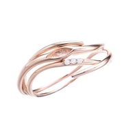 鑽石情侶戒指 優雅簡約玫瑰金鑚戒 14K金男女戒指 玫瑰金閨蜜對戒