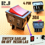 Switch Saklar On Off Mesin Travo Las 30A Merah Travo Las Kaki 4 Pin