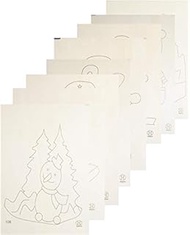 Fretsaw Wood, Pack of 8 Plywood, Plywood Panels, Fretsaw Templates, Poplar 4 mm DIN A4 (30 cm x 21 c