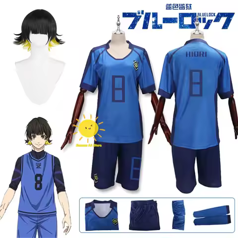 Anime Bachira Meguru Cosplay Blue Cosplay Costumes Lock Bachira Meguru Blue Jersey Suit Wig Hallowee