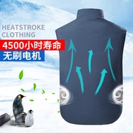 Cooling Fan Jacket Heatstroke Prevention Air Conditioned Clothes Sun Protection Ice Cool Vest with F