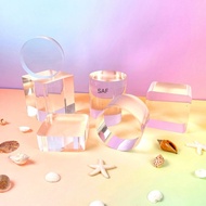 FOR SAF SET 3PCS ACRYLIC CYLINDER CUBE AND TUBE - CLEAR ACRYLIC DISPLAY PRODUCT PROPS
