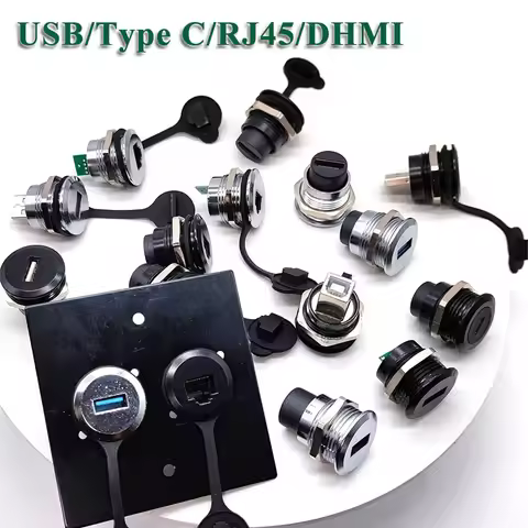 M24 USB2.0-3.0 Signal HDMI Aviaton Socket RJ45 Date Module Waterproof Metal D-type Circle HDMI USB C