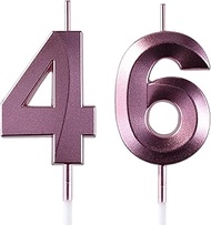 AOOLADA 46 & 64 Birthday Candle, 46th & 64th Cake Candles, Number 46 & 64 Birthday Candles for Cake
