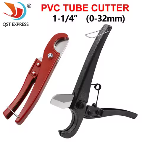 PVC Pipe Cutter 1-1/4inch 32mm Ratchet Cuts Plastic Tube Pipe Shear Scissors PU/PP/PE/PPR Hose Cutti