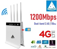 4G LTE Wirless Router เราเตอร์ ใส่ซิมปล่อย Wi-Fi, 1200Mbps Dual Band 2.4G/5G ,4 เสา รองรับ 3G,4G