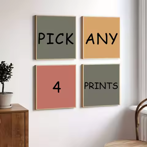 4pcs/set framless Custom Canvas Printing Personalized Photo for Family Life Pets Scenery Couple Wedd