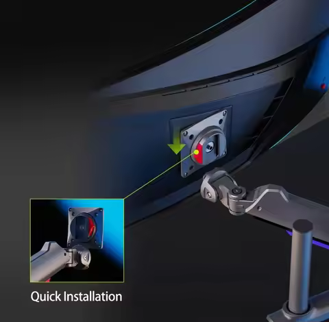 ERGONOMIC Gaming Monitor Arm for Flat/Ultrawide/Curved Monitors 32 to 60 Inch Heavy Duty Monitor Sta