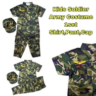 Soldier Army Costume Kids Kostum Baju Askar Budak Cosplay Boys & Girls Play Uniform.