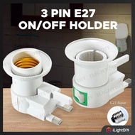 3 PIN PLUG E27 240V LAMP HOLDER WITH ON OFF SWITCH
