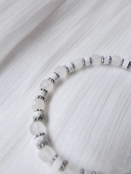 量身訂製/醫療鋼/天然石手串/月光石/白松石