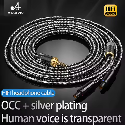 ATAUDIO HIFI 3.5/2.5/4.4mm Balanced OCC Silver Headphone Upgrade Cable Cable For HD800 HD800S HD820 