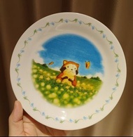 日本動畫 可愛小浣熊 Rascal 拉斯卡爾春日花園限量陶瓷餐具餐盤盤子送可口可樂玻璃杯
