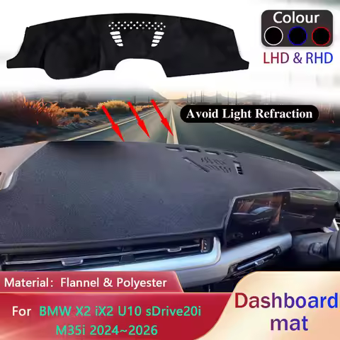 Car Dashboard Cover Pad for BMW X2 iX2 U10 X1 ix1 U11 M35i 2024~2026 Liner Anti-Slip Mat Sunshade Da