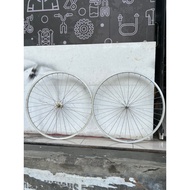 HP WHEELSET 26 SILVER VINTAGE OLD MTB BIKE SHIMANO PARALLAX ACERA MTB BIKE CHROME SPOKES CLASSIC WHE