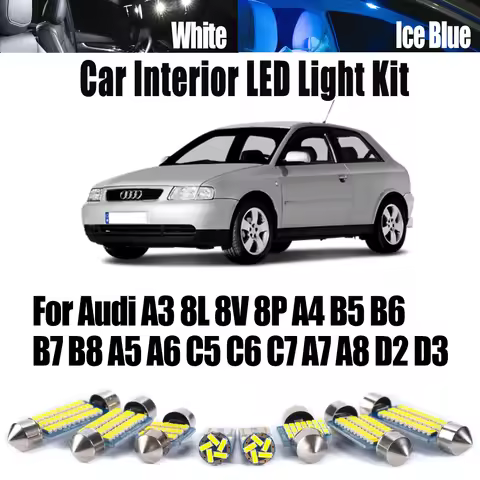 Canbus Indoor Ceiling Bulbs For Audi A3 8L 8V 8P A4 B5 B6 B7 B8 A5 A6 C5 C6 C7 A7 A8 D2 D3 Car LED I