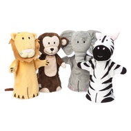 France Oxybul Jungle animals Hand puppet baby kids infant soft toy pretend fun lion monkey rabbit zebra elephant Dollo