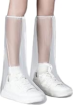 AABDTYYD 5 Pairs of Shoe Covers Disposable Waterproof PE Rain Sleeves with Elastic Bands (Transparen