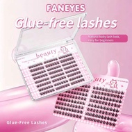 Glue-Free Self-Adhesive Cluster Lashes Large Capacity Natural Realistic Segmented Individual Lashes