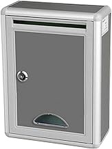 KASCLINO Wall Mount Locking Mailbox, Aluminum Alloy Vintage Mail Letter Post Box Parcel Mailbox, Lockable Secure Decor Mailbox, Home Decorative Office Business Parcel Box Package Drop(Silver Grey)