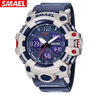 SMAEL Military Sport Watch Men Waterproof Stopwatch LED Digital Dual Time Quartz Wristwatch