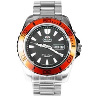 BNIB ORIENT MAKO AUTOMATIC 200M SCUBA DIVING BLACK DIAL ORANGE CASE STAINLESS STEEL BRACELET MEN WATCH EM75004B CEM75004B  (PRE-ORDER)