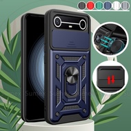 Shockproof Ring Stand Case for Tecno Spark Slim 4G Push Pull Camera Protection Casing Phone Hard Bac