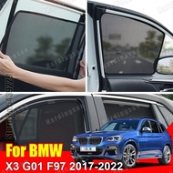 For BMW X3 G01 F97 2017-2023 Magnetic Car Sunshade Shield Custom Mesh Frame Curtain Side Window Sun 