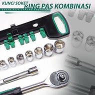 Feibao 12Pcs Shock Wrench 1/ 2 Inch - 1/ 4 Inch - 3/ 8 Inch Shock Size 4Mm-24Mm Easy to Carry