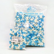 Kapsul Kosong HALAL Size 0 (100pcs/BLUE WHITE/BIRU PUTIH) 空胶囊 / Empty Gelatin Capsule Nashmir / Colo