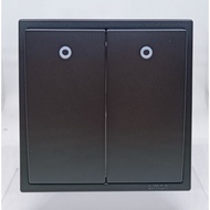 Simon I7 BLACK DOFF SWITCH SERIES 2 GANG 1 WAY SWITCH WITH LED INDICATOR