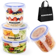 Bekas Penyimpanan Makanan Plastik Kedap Bocor |   22oz/23oz, 4 Pek |   Penutup Snap |   Bekas Penyim