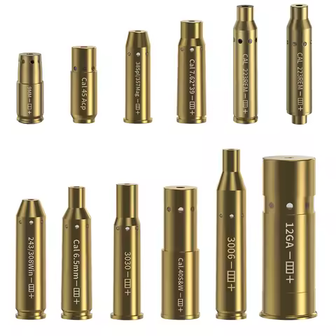 9MM Red Laser Boresighter Cartridge Dot Laser Bore Sighter for Pistol Rifle Scope - Hunting Accessor