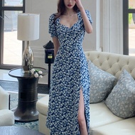 modern filipiniana dress ✾summe long blue dress for woman casual floral dress with slit filipiniana