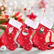Rudolph Hanging Rope Santa Claus Christmas Stockings / Candy Bag Kids Gift Sock Hanging Pocket For C