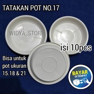 Tatakan pot bunga lusinan murah no.17 isi 10pcs alas pot bunga plastik pot tawon putih