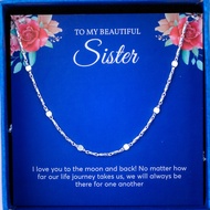 Duy Hien Silver Necklace for Sisters and Sisters Italian Style S925 Sterling Silver Bar Chain Super 