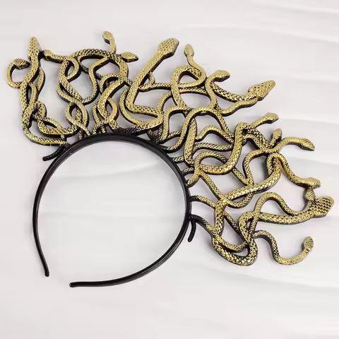 Halloween Women Medusa Headpiece Cosplay Girl Headwear Ancient Greek Mythology Snake Shape Headdress