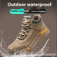 New Safety Shoes Work Shoes Waterproof Welding Shoes Lightweight Wear-Resistant Anti-smashing Anti-puncture Safety Shoes Steel Toe-toe Anti-scalding Work Shoes Low-Top Safety Shoes