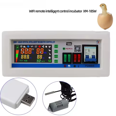 Smart Incubation Controller for Chicken, Duck and Goose Egg Hatching WiFi Remote Smart Temperature a