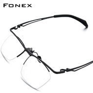 FONEX 180 ° พลิกไทเทเนียมกรอบแว่นตาผู้ชาย2022ใหม่ชายกึ่ง Rimless แว่นสายตา Ultralight ครึ่งแว่นตา F8