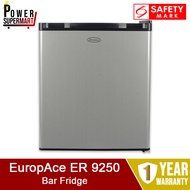 Europace ER9250 50L Bar Fridge. Also known as ER 9250. Energy Saving. Efficient Dual Cooling. 130W Power. Safety Mark Approved. 1 Year Warranty.