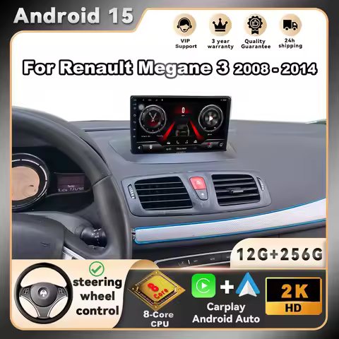 Android15 For Renault Megane 3 Fluence Samsung SM3 2008 - 2014 Car Radio Multimedia video Player Nav