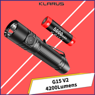 KLARUS G15 USB Fast Charging Flashlight XHP70.2 LED max 4200 Lumen Ultra Bright Rechargeable Torch 5000mAh 21700 Li-ion Battery