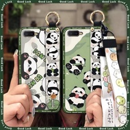 Back Cover phone case Phone Case For OPPO K1/AX7 Pro/R17 NEO/R15X/Reno A Silicone cell phone case panda Wrist Strap