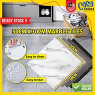 🇲🇾 30cm x 30cm PVC Marble Tiles Self-Adhesive Floor Sticker | Vinyl Flooring Mozek Lantai | Lantai P