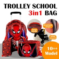 Primary School Bag/ Trolley Bag/ 6Wheels/ 3 In 1 Set Boys