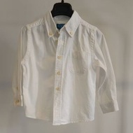 KEMEJA Long Sleeve Shirt for Boys 2 Years Old, White, Shirt Length 38 cm, 100% Cotton, Preloved